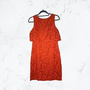 Nicole Miller Vibrant Orange Floral Mini Dress